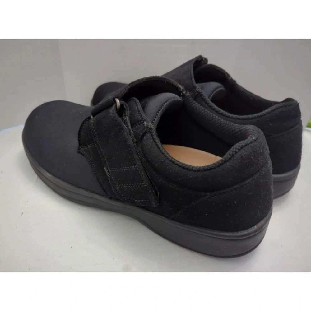 Orthofeet 525 Bismarck Stretch Orthotic Shoes Mens Size 9 XWide 4E Black Comfort